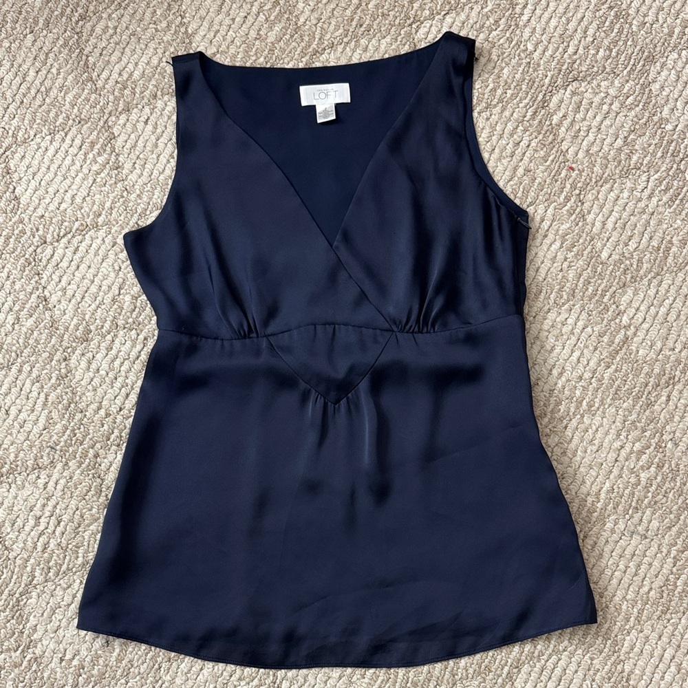 LOFT Deep Blue Sleeveless Blouse